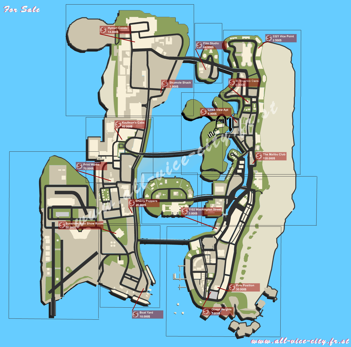 Grand Theft Auto : Vice City - Maps