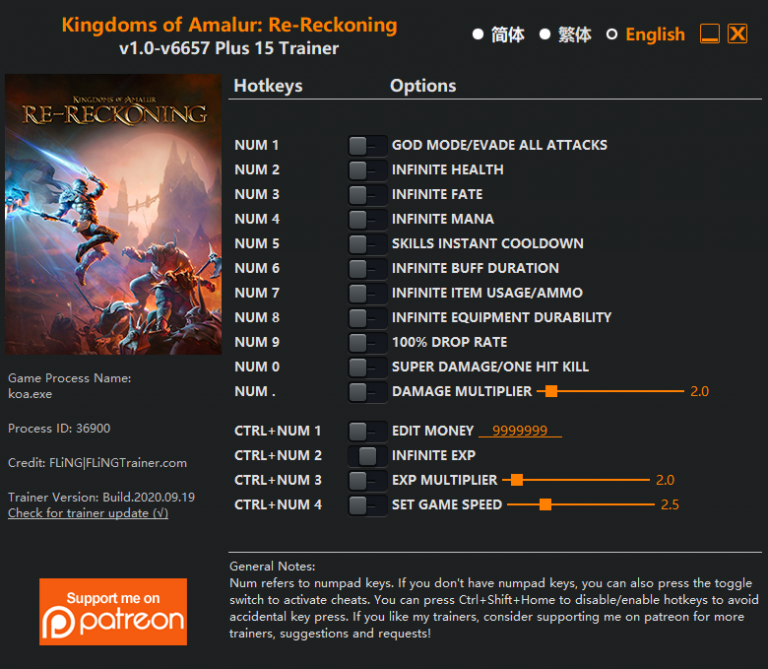 Kingdoms of Amalur: Re-Reckoning v6657 Trainer +15