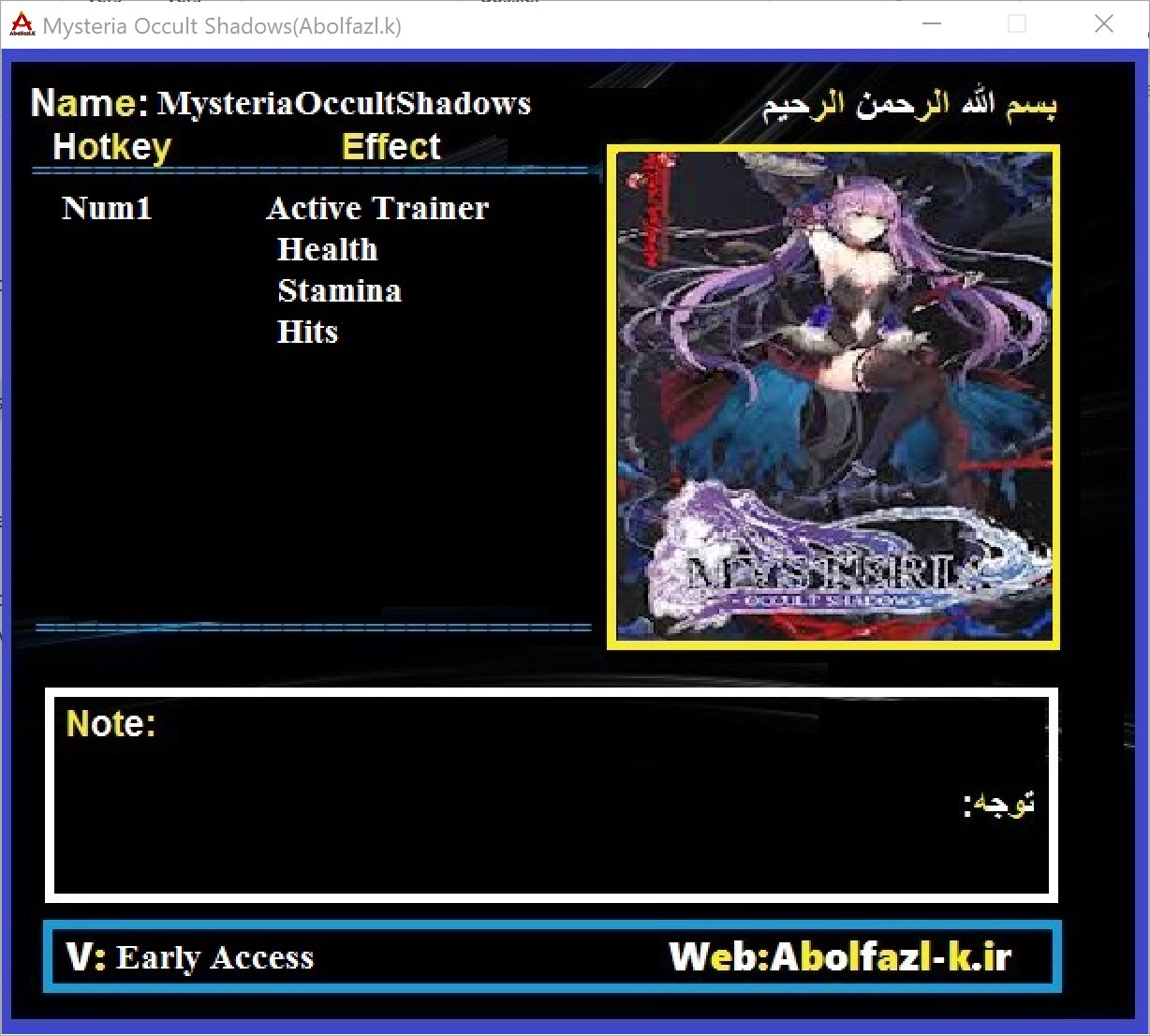 Mysteria Occult Shadows Trainer +3