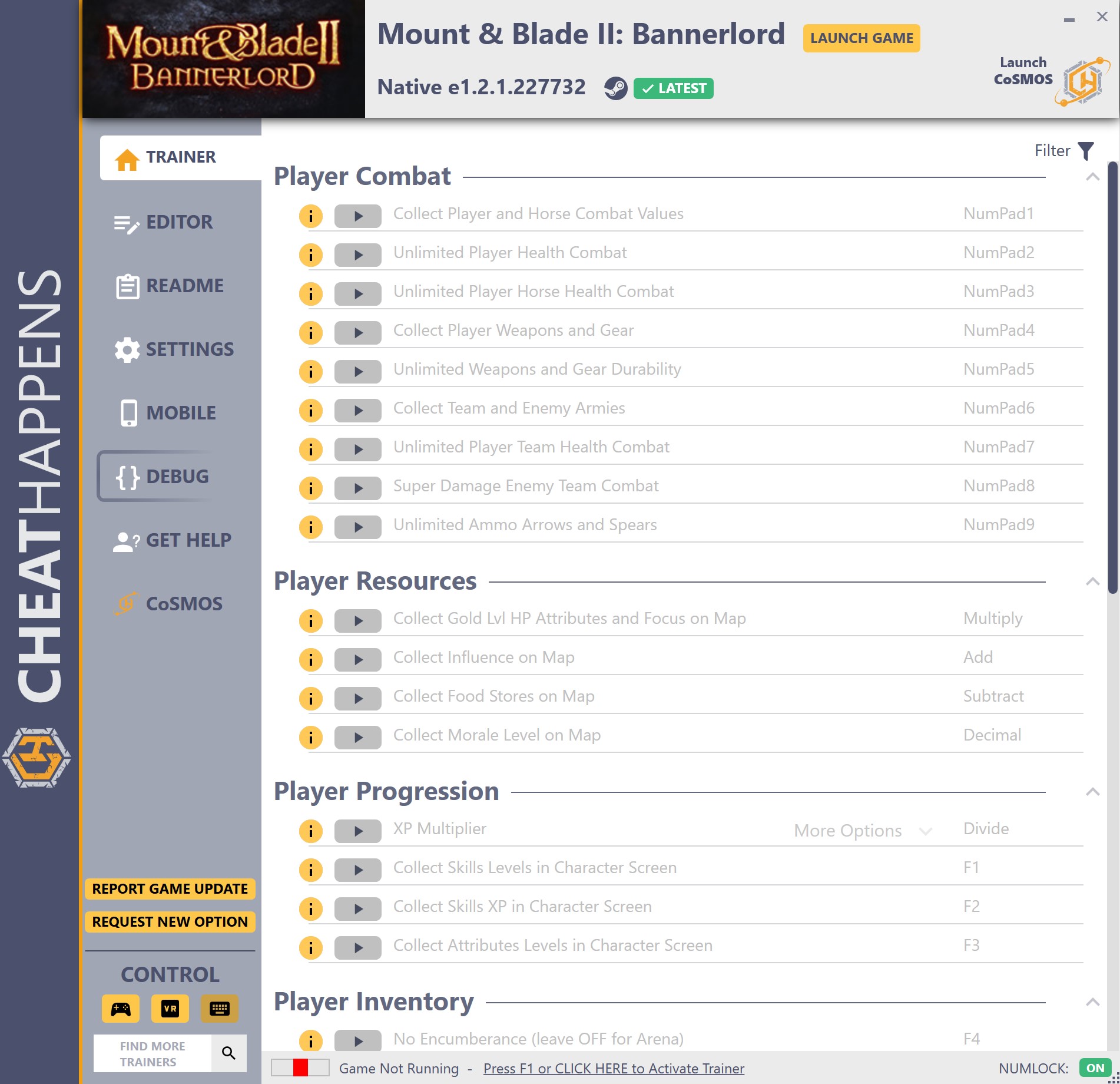 Mount & Blade II : Bannerlord ve1.2.1.227732 Trainer