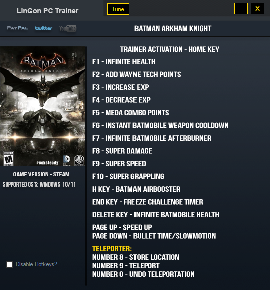 Batman: Arkham Knight Trainer +17
