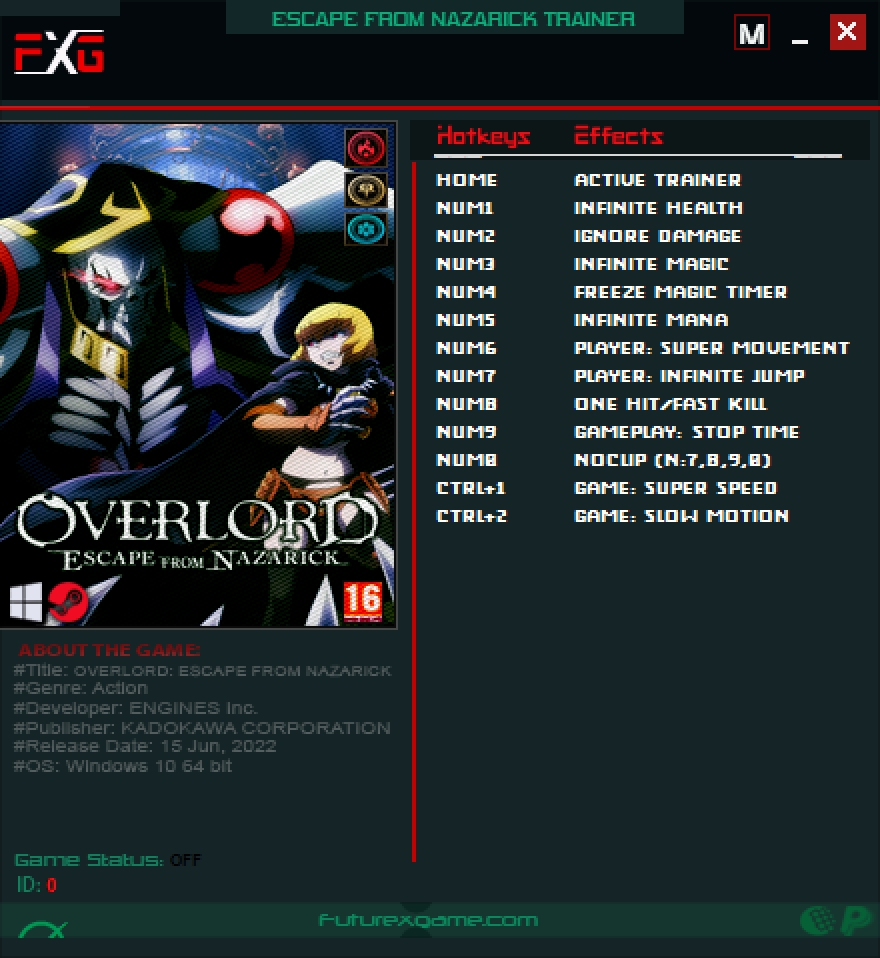 Overlord: Escape from Nazarick v1.0.1 Trainer +12