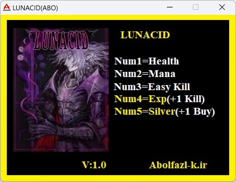 Lunacid v1.0.1 Trainer +5