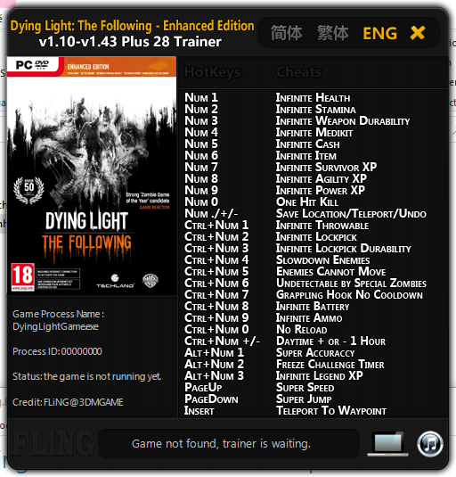 Dying Light: The Following - Enhanced Edition v1.43 Trainer +28