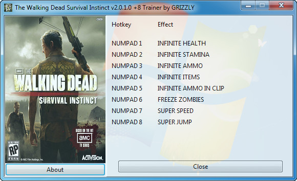The Walking Dead : Survival Instinct  v2.0.1.0 Trainer +8