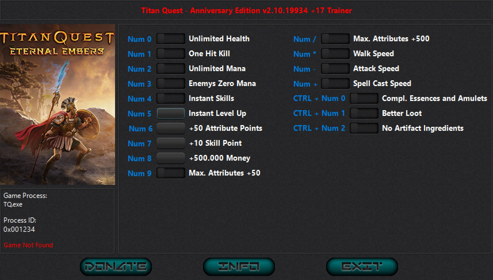 Titan Quest - Anniversary Edition v2.10.19934 (08.03.2022) Trainer +17.